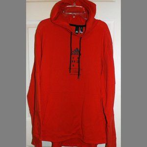 Adidas Red Hoodie Hooded Shirt-Size XL
